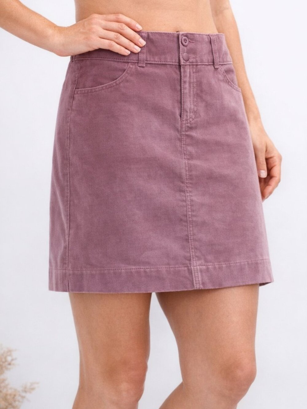 ATHLETA Brushed Corduroy Mini Skirt Deep Mauve Size 2